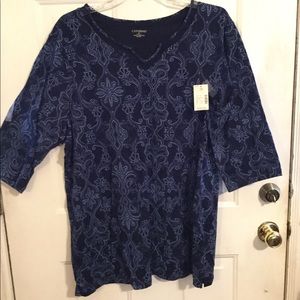 Women’s Blue and Black 2X Top